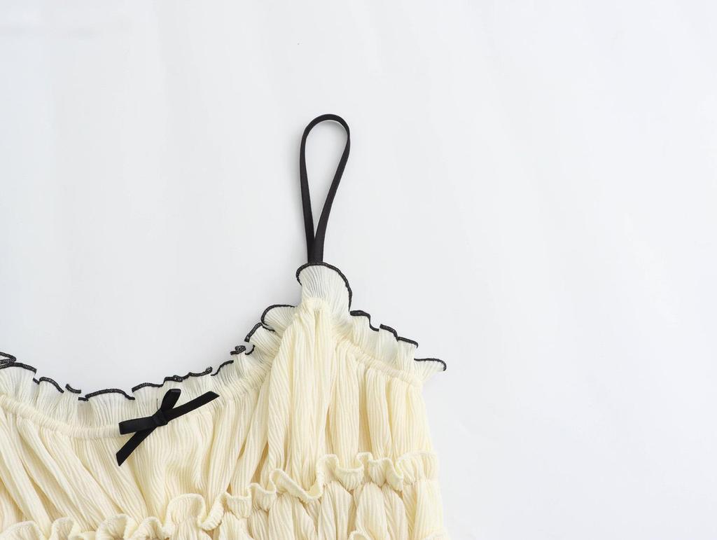 2025 Frühling/Herbst Französischer Stil Schleife Texturiertes Camisole