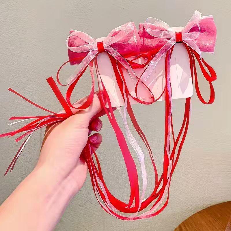 Gradient Silk Yarn Bow Butterfly Hairpin for Kids – Fairytale Style