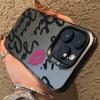English Letter Lips Label Phone Case For iPhone 16 15 Pro Max 14 13 12 11 Pro XR XS 7 8 16 Plus SE2 Shockproof Cover