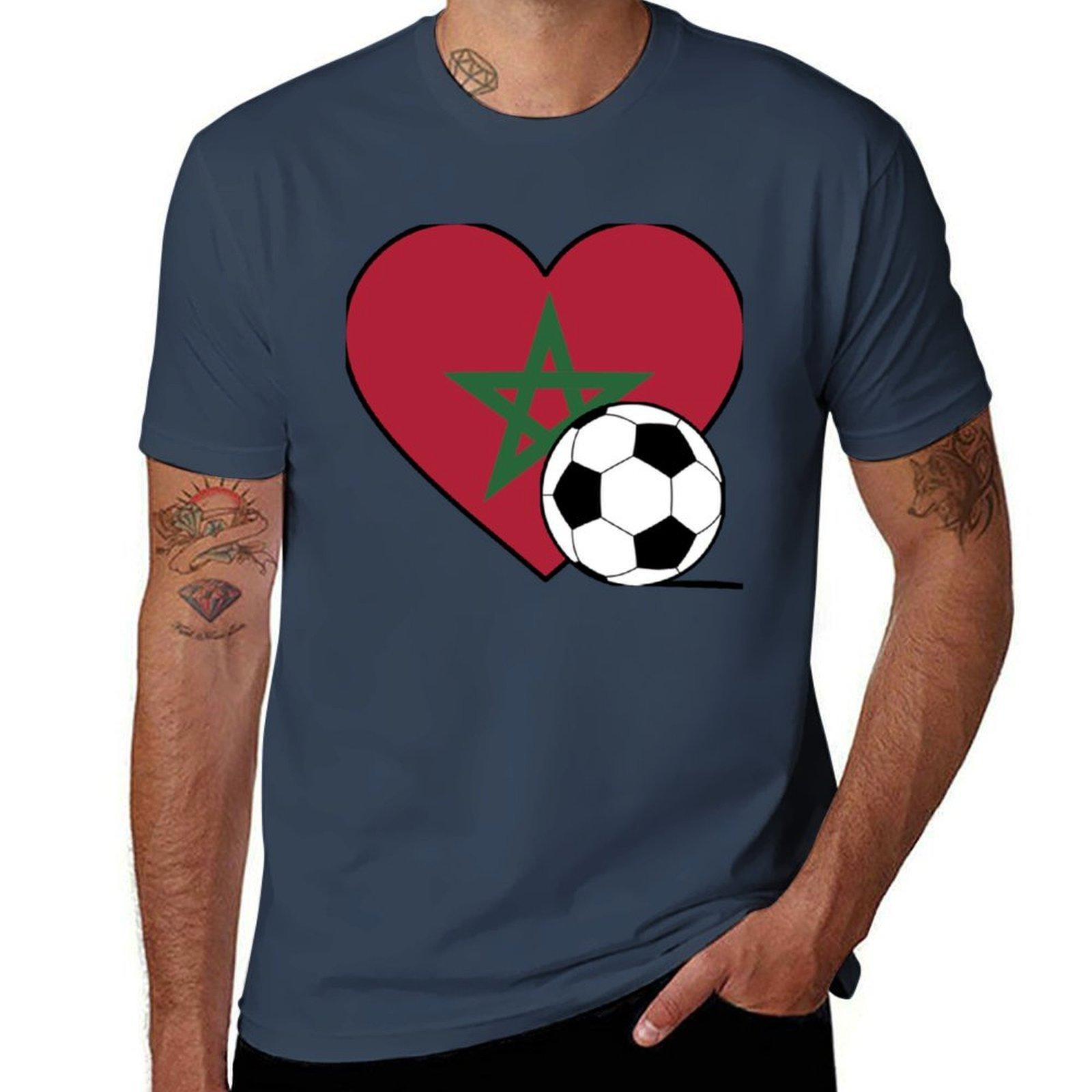 Heart Morocco Soccer Tshirt Soft Touch Basic Cotton Tshirt S