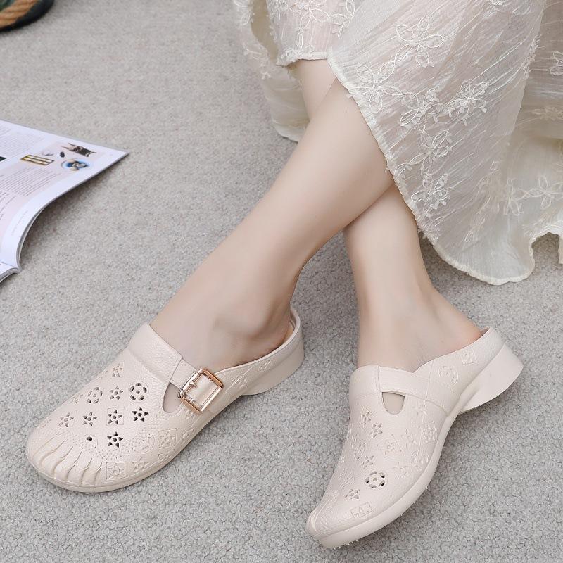 Women's Summer Breathable Sweet Sandals Thick Soft Sole Fashion Beach Slides Anti-Slip Open-Toe Outdoor Shoes