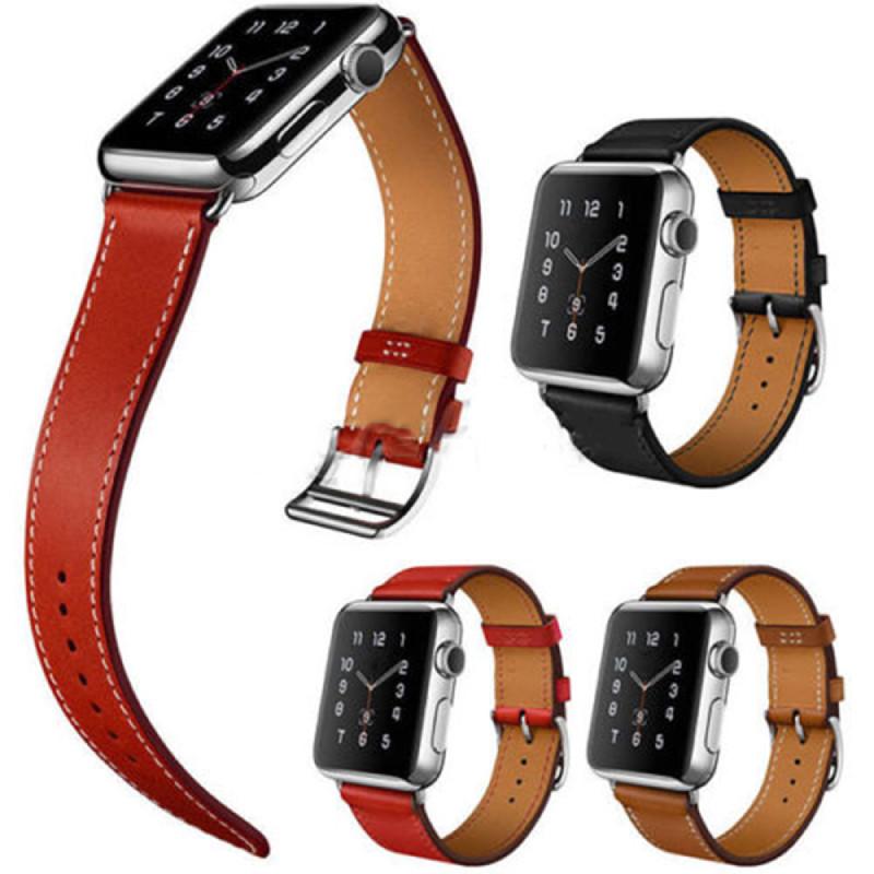 Apple Watch 8 Leather Strap For Single Loop Crosshatch Genuine Leather Band For 38mm And 42mm