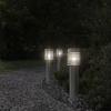 VidaXL Lampadaires d'extérieur et sortie 3pcs argenté acier inoxydable, éclairage au sol d'extérieur, éclairage au sol de 4006374