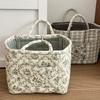 Large-Sized Storage Basket | Quilted Canvas With Random Print, Thick, Portable Laundry Hamper With Handle For Various Room Types, Laundry Baskets