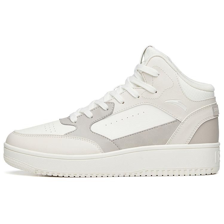 New Anta Wear Resistant High Top Skateboard Shoes Men's White Gray 912238013-3