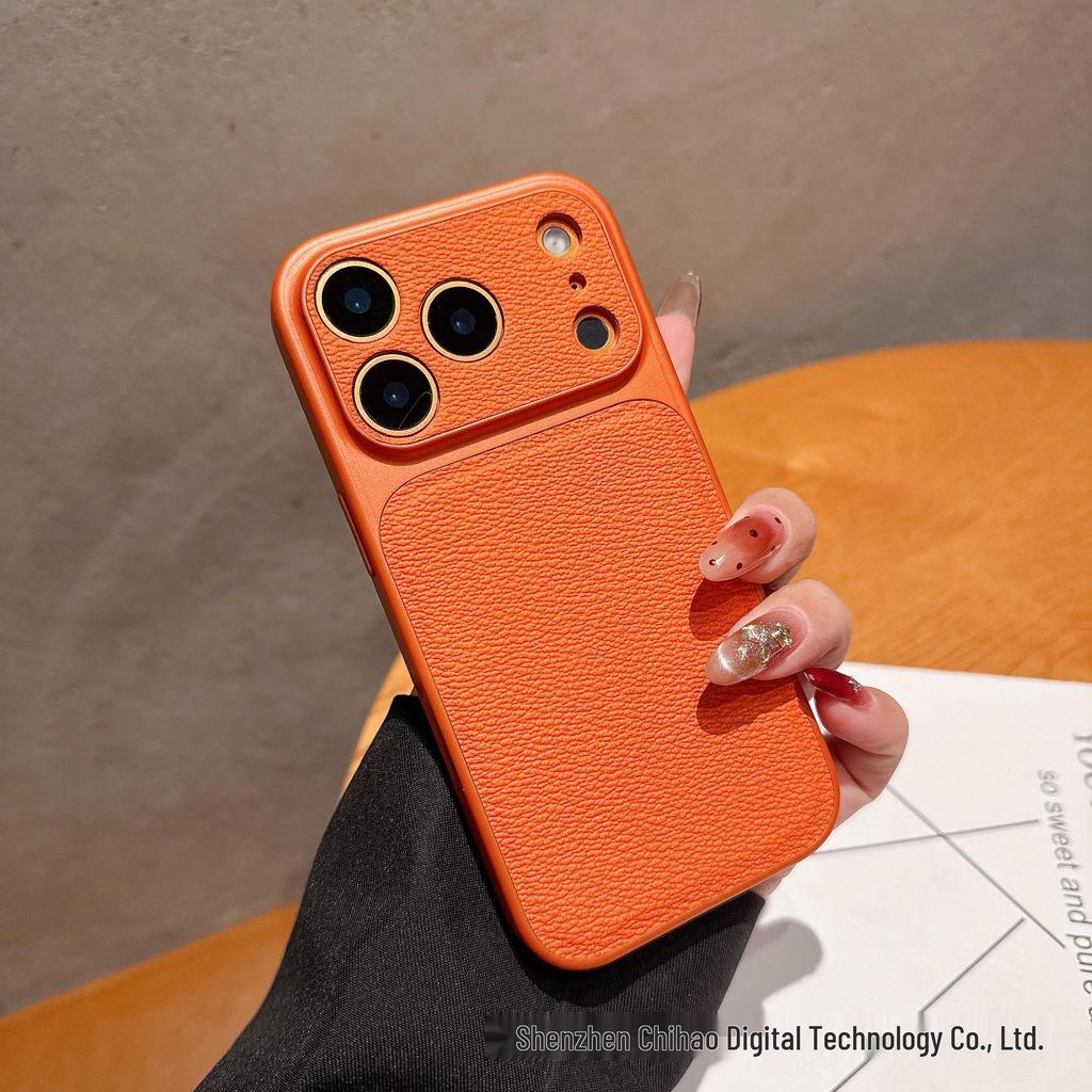 iPhone 17 Pro Max Lychee Pattern Case: Simple Precise Hole Design, Anti-fall PC for Apple 16