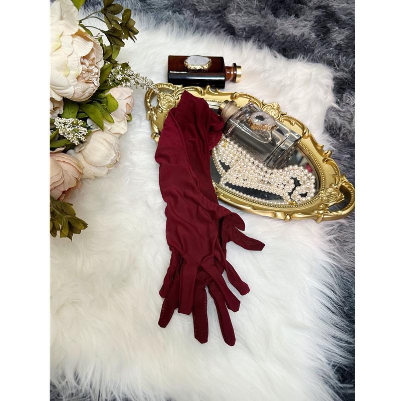 

Сексуальное нижнее белье Стиль Очень длинные перчатки Кружево Тюль Дышащие перчатки Аксессуары для косплея бордовый