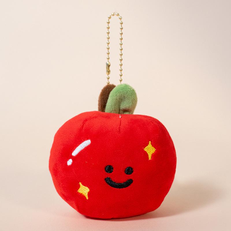 Fruit Plush Toy Keychain - Persimmon, Apple, Banana Backpack Accessory