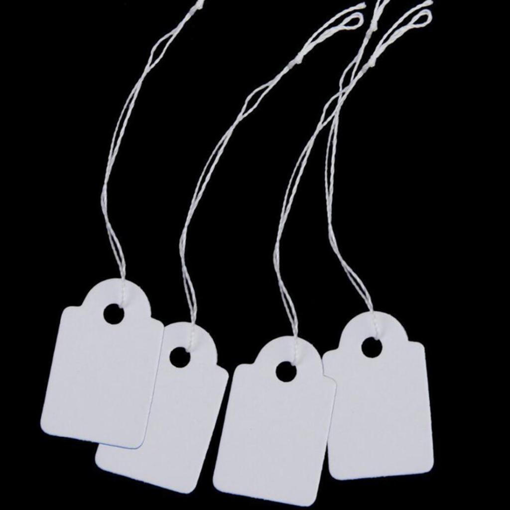 Jewellery Labels Price Tags Tie On White Strung Display