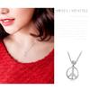 Ashley Jewelry Necklace, Sterling Silver 925, Peace Sign Pendant, Simple Design, Women's