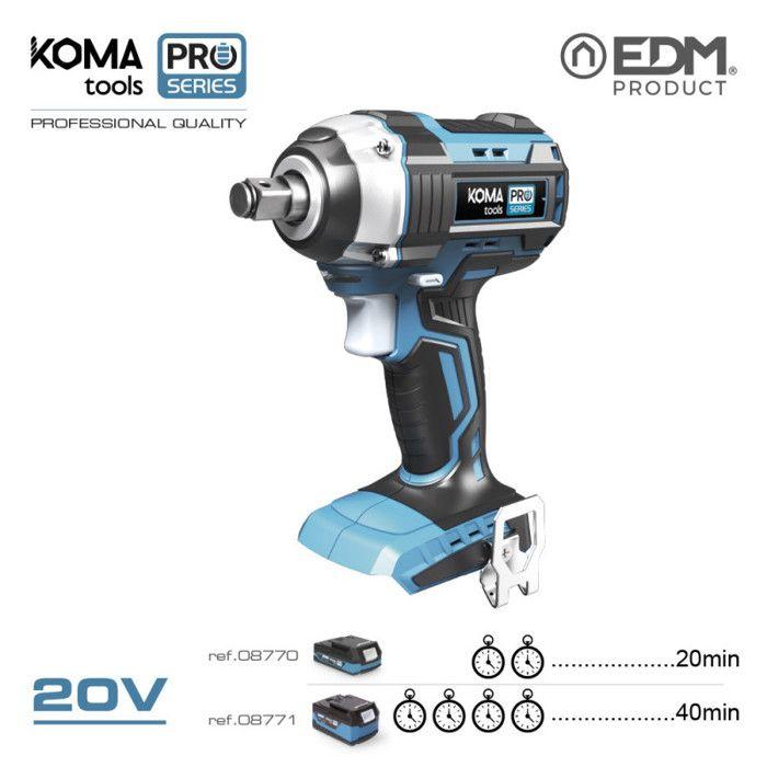 CLÉ À CHOCS BRUSHLESS 20V (SANS BATTERIE ET CHARGEUR) 16x23.5cm BATTERIE KOMA TOOLS PRO SERIES
