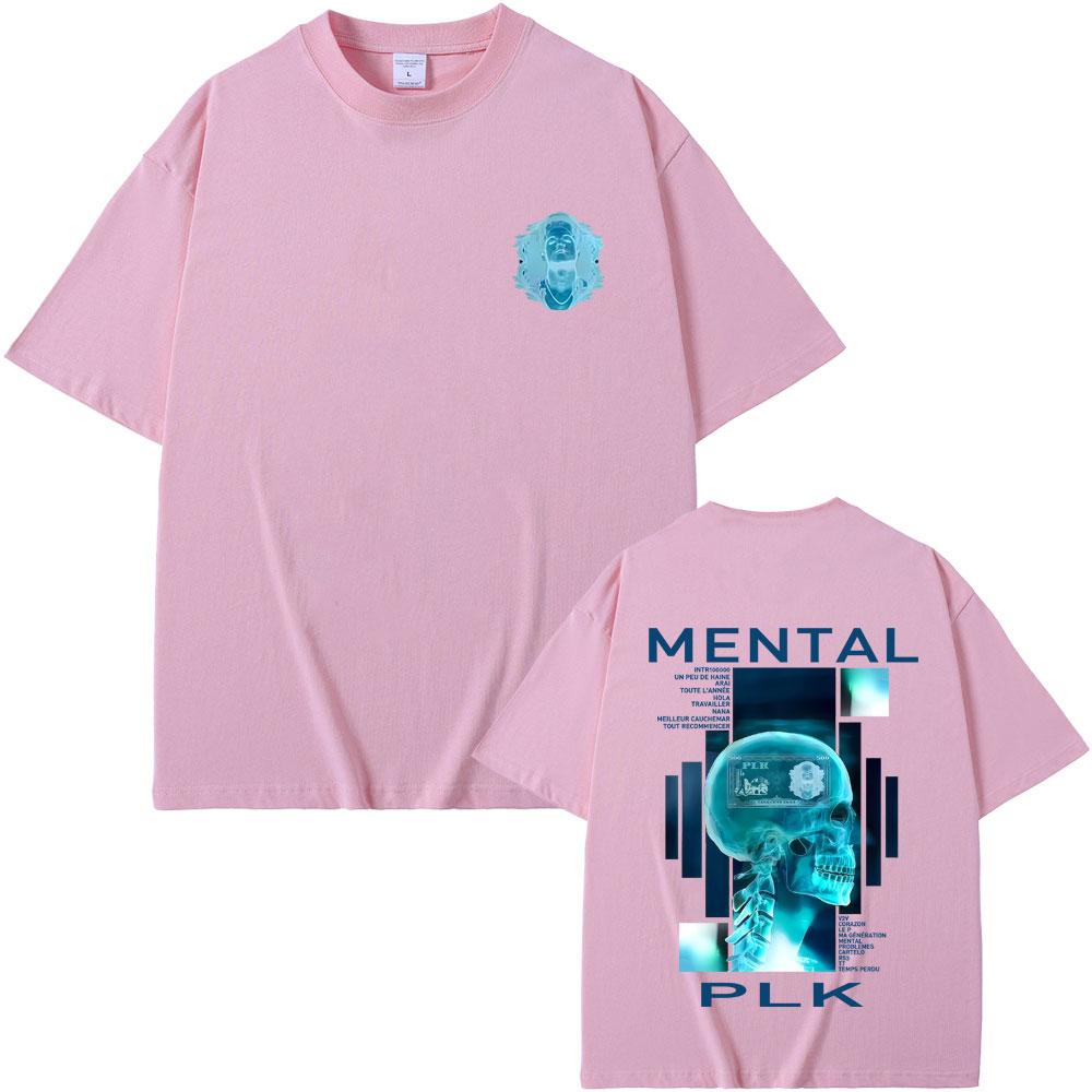 Rapper Plk Mental Album Grafik T-Shirt Herren Damen Hip Hop Mode Popmusik T-Shirts Herren Vintage Übergroße T-Shirts Streetwear