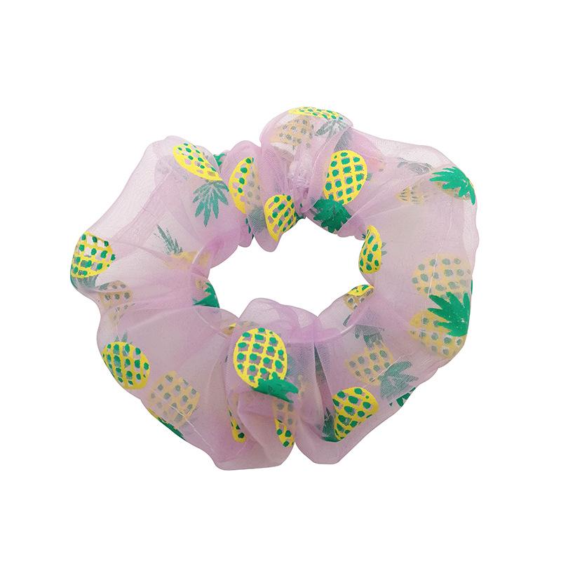 Korean Style Organza Printed Scrunchies - Summer & Autumn Hair Ties, Fashionable & Cute for Women