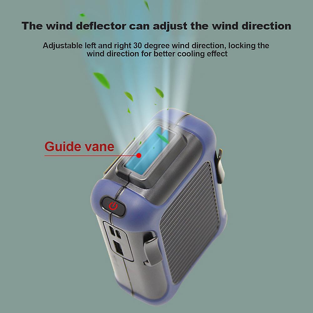 Portable Hands-free Waist Fan 3 Speed Adjustable Outdoor Cooling Fan Anti-drop Neck Hanging Fan