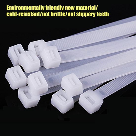 250/500/1000Pcs Universal Nylon Cable Tie Buckle Heavy Duty Self-Locking Nylon Zip Tie Indoor Outdoor Automotive Car Mount Wire Tie Fastener Strap