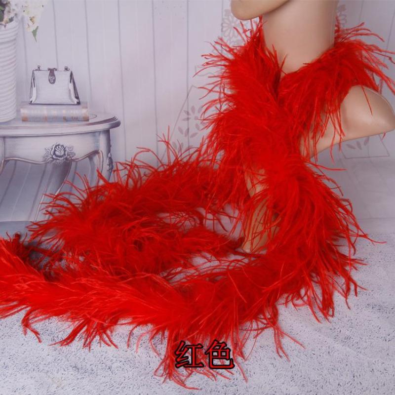 DIY 1-lagiges Natürliches Straußenfedern Boa 2 Meter Flauschiges Straußenfeder Schal für Hochzeit Party Kleid Nähen Dekoration Schal