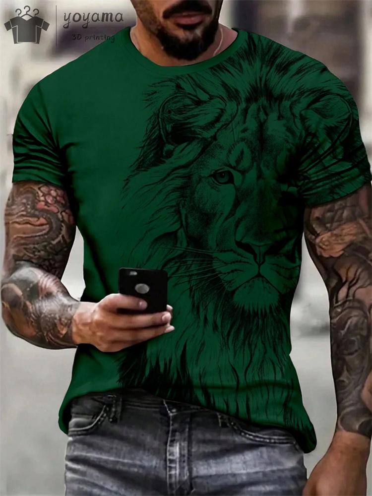 Ropa de Hombre Estampado de León de Verano Camiseta Manga Corta para Hombre Camiseta para Hombre Ropa con Estampado de León Ropa de Diseñador para Hombre Camiseta Oversize para Hombre