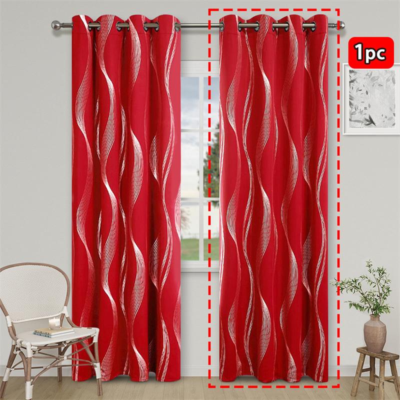 All-Season Curtain Soft Comfortable Dustproof Removable Universal Popular Curtain Blackout Curtain with Gold Foil Wave Pattern, High Precision Drapes
