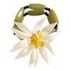 European & American White Flower Stud Earrings & Double-Layered Necklace Choker Set
