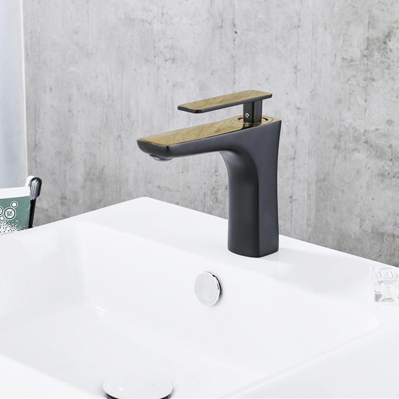 Basin Faucet Black Gold Basin Mixer Brass Crane Bathroom Faucets Hot and Cold Water Mixer Tap Contemporary Mixer Tap torneira