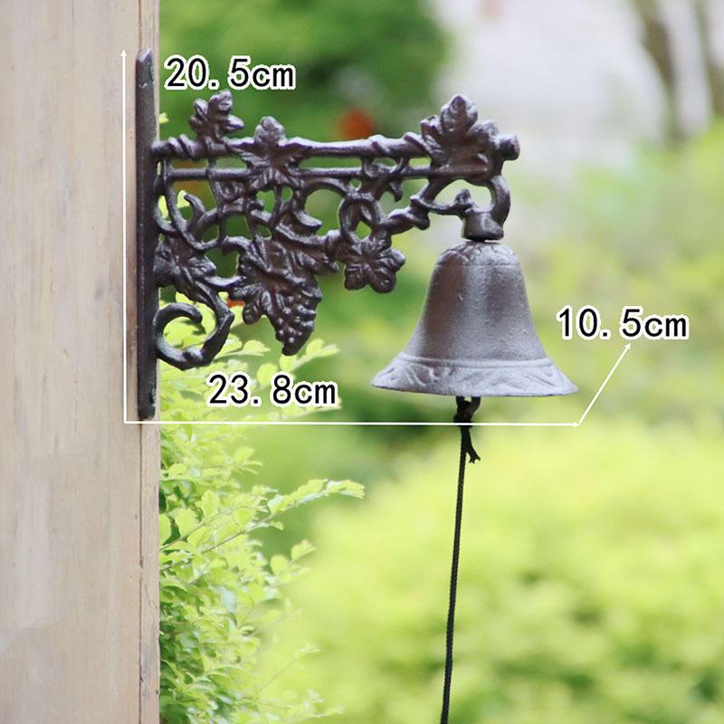 Rustic Wrought Iron Grape Doorbell - Vintage Hand-Cranked Wall Decoration