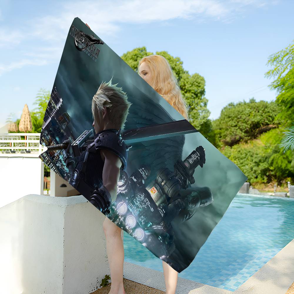 Classic F-Final Game F-Fantasy Microfiber Beach Towel Absorbent Quick dry Soft Yoga Swimming Resort Mountain Climbing Towel