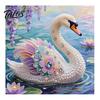 Decorative Tabletop Craft Ornaments Luxury Faux Pearl Rhinestone Painting Kit, 25x25cm DIY Resin Art with Animal Unique Projects Floral Patterns,
