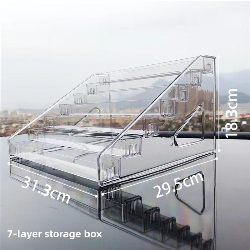 A84E-For Perfume, , Cupcakes& More Compatible 7-Tier Display Stand With Fences For Home Storage