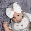 Baby Beanie Bowknot Rhinestone Cotton Soft Skin-friendly Knitted Hat for Party