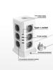 Vertical Tower-Style European-Standard Power Strip with USB Ports; European and German-Standard Multifunctional Smart Desktop Power Strip