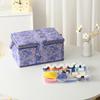 D&D Sewing Box, Sewing Kit, Large Capacity, Double Layer Storage, Sewing Accessory Storage Box 24*17.5*13cm (Large - Blue)