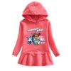 Spring & Autumn Ruffle Cartoon Rainbow Hooded Long Sleeve Princess Dress for Girls