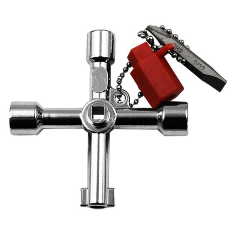 Multifunktions-Schlüsselschlüssel, Vier-in-Eins-Innendreieck-Kreuzventil, langer Kopf