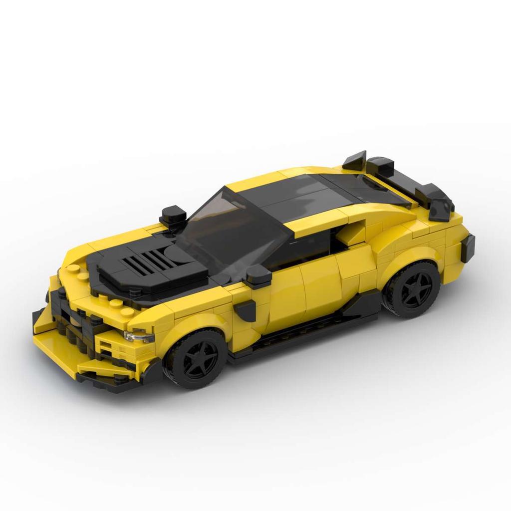 MOC-186862 Bumblebee Snow Suit Blue Merlot Building Blocks Car Model Ornaments Assembled