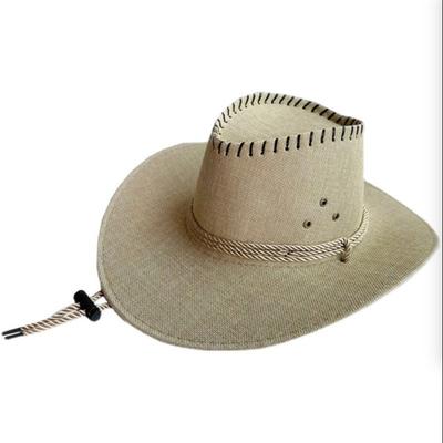 New Curved Brim Western Cowboy Hat Ethnic Large Top Hat Tibetan Style Roll Brim Cowgirl Cap For Women Men