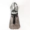 Lace Trim Leopard Print See-Through Patchwork Nightgown