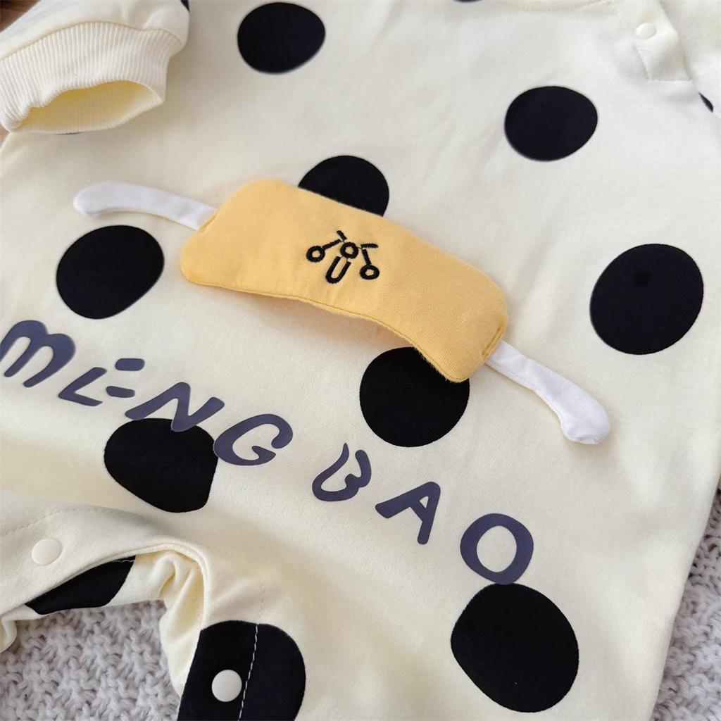 Nebeans Polka Dot Long Sleeve Infant Romper - Spring & Autumn Cotton Onesie