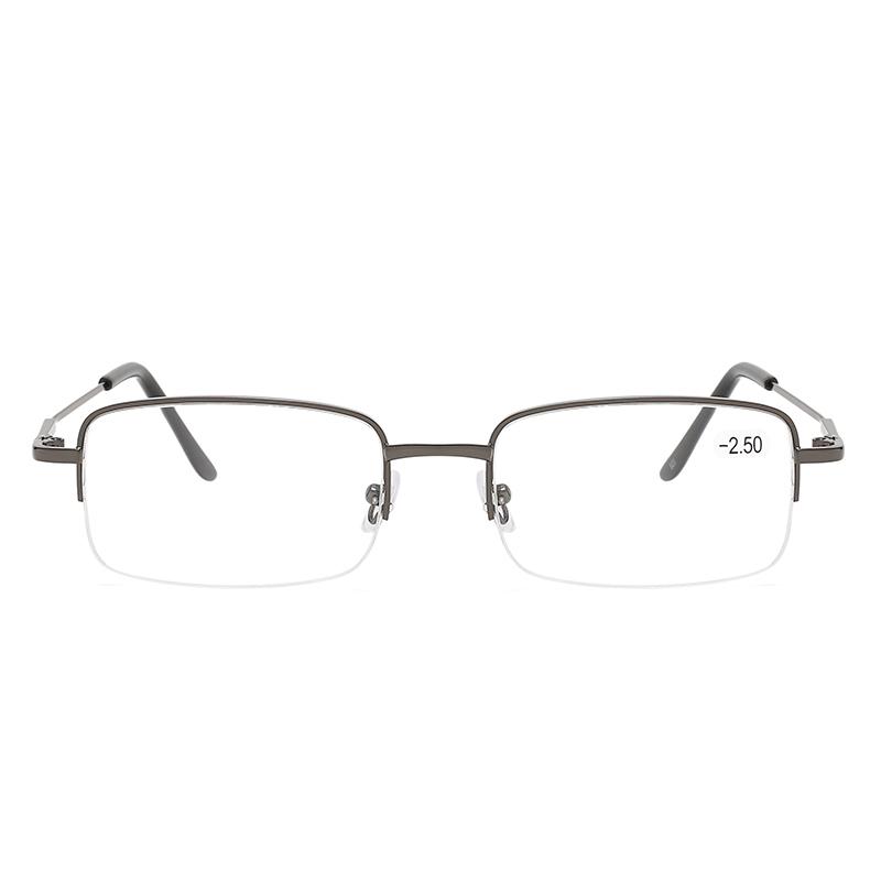 823 Metal Frame Half Rim Presbyopia Minus 250 Supplier Glasses Women Corrective Eyeglasses Flexible Reading Glasses