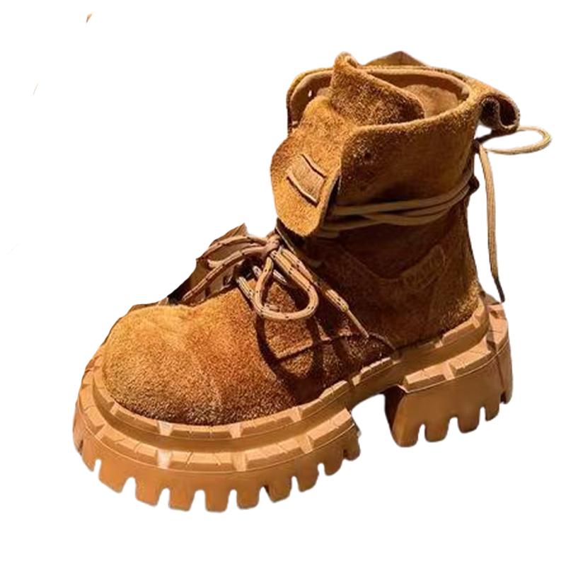 Módní kotníkové boty pro ženy Designové ploché boty Platformy Módní zimní šaty Dámské boty 2025 Nové semišové Pohodlné Chelsea Botas De Mujer