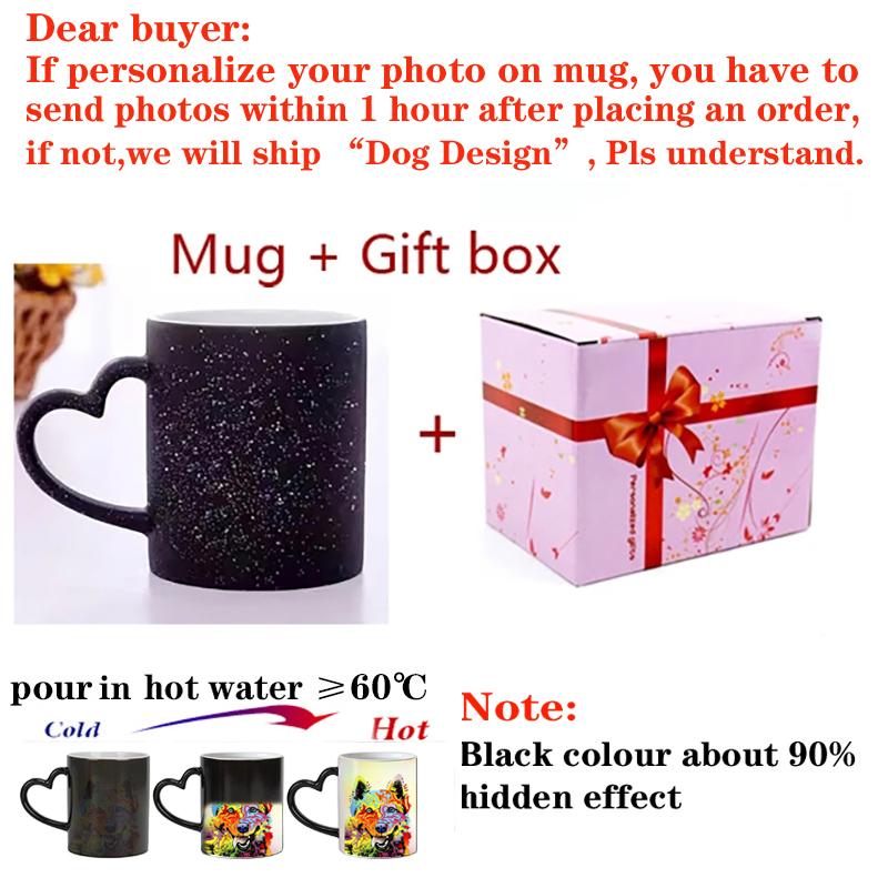 Personalisierbare Tasse mit Namens-Textfarbwechsel, personalisierbar mit Ihrem Foto, Keramik-Zaubertasse für Tee/Milch, einzigartiges Geschenk für Freunde