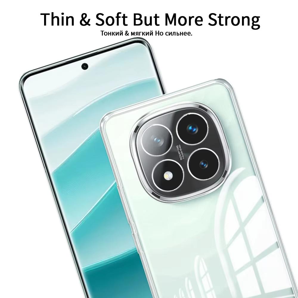 For Redmi Note 14 Pro 5G Case Soft Silicone TPU Phone Case For Redmi Note 14 Pro Plus 5G Note14 5G Clear Shockproof Back Cover Bumper Coque