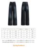 Deep Waist Denim Denim Vintage Beautiful Wide Straight Straight Pants [SpringSwalloow] Jeans, Denim, Tuck, High-Waisted Pants, Wide-Leg Pants, Jeans,