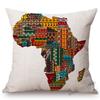 Nordic Africa Map African Tribe Designs Home Decorative Sofa Pillow Case Cotton Linen Wild Life Animal Office Chair Pillow Cover