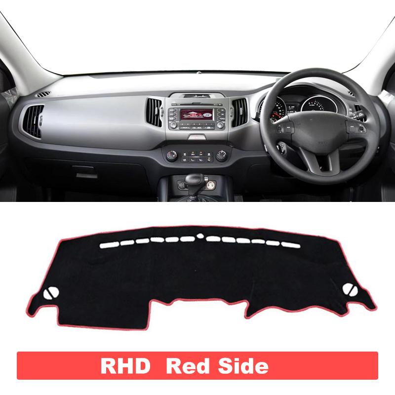 

For Kia Sportage R 3 2010 2011 2012 2013 2014 2015 Car Dashboard Cover Avoid Light Pads Anti-UV Case trument Panel Carpets RHD Red Side