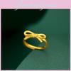 Charming Bow Brass Tie Ring For Women Delicate Fashion Jewelry Gift Idea