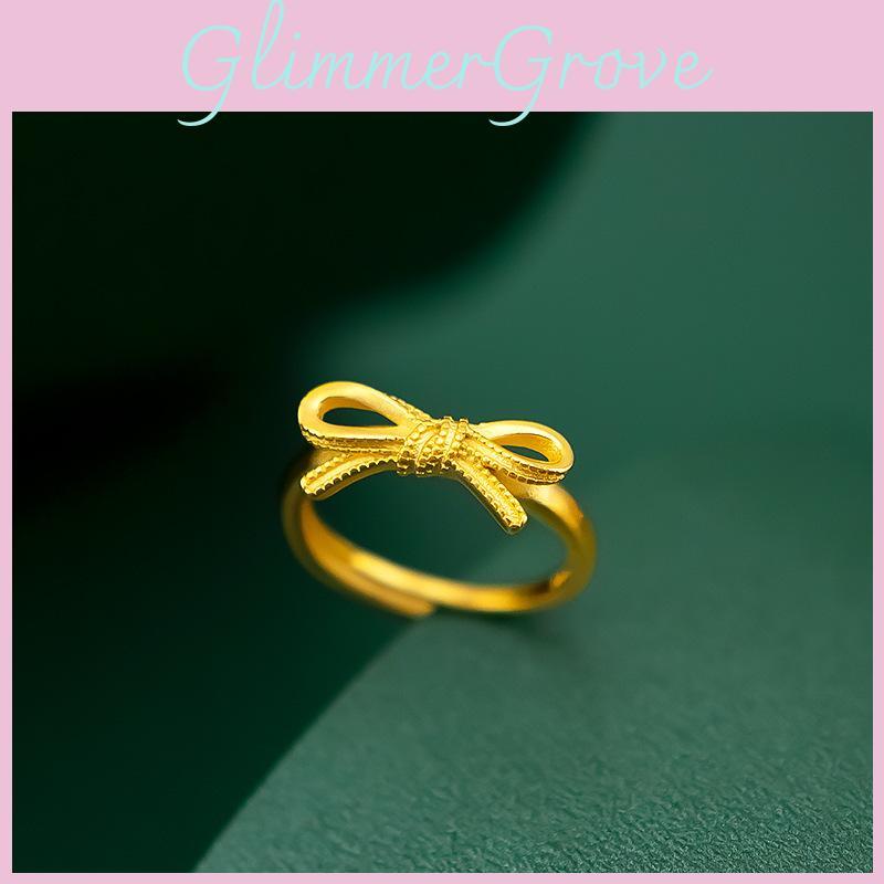Charming Bow Brass Tie Ring For Women Delicate Fashion Jewelry Gift Idea