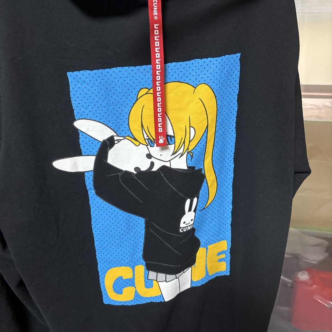 

[Б/У] Толстовка с капюшоном на молнии с аниме-персонажем CUNE, черная