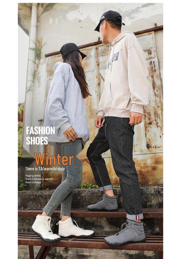 Men's and Women's Waterproof Non-Slip Outdoor Snow Boots with Thick Sole and Warm Velvet, Autumn/Winter Style
