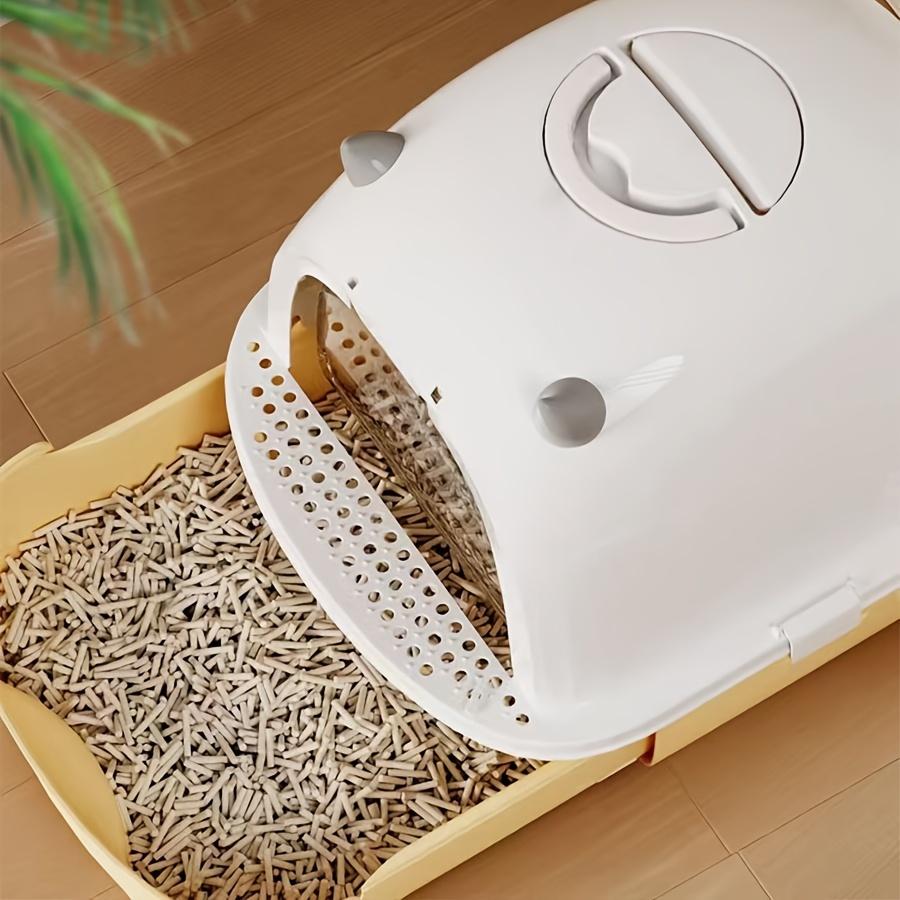 Vollständig geschlossene Katzentoilette mit Spritzschutzabdeckung, geruchsdichte Haustiertoilette für Hauskatzen