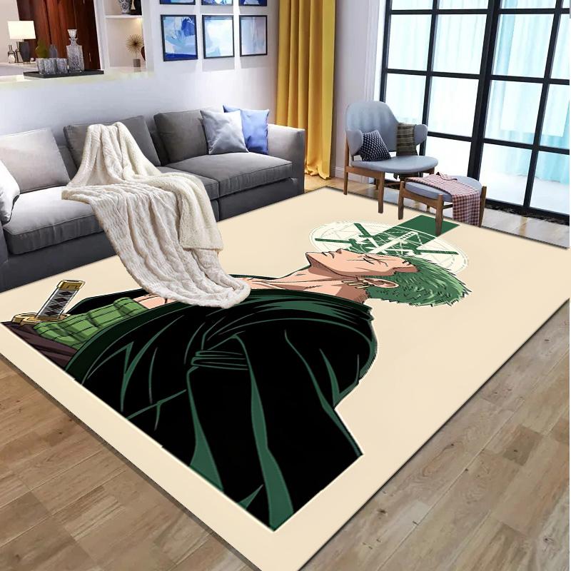 Roronoa Zoro Pattern Rug, Indoor/Outdoor Mat, for Picnic, Gameroom, Bedroom, Office, Living Room, Home Decor Carpet, Birthday Gift